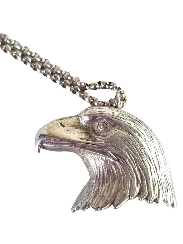 Sterling Silver Patriotism Eagle Pendant Chain Necklace (1 of 12)