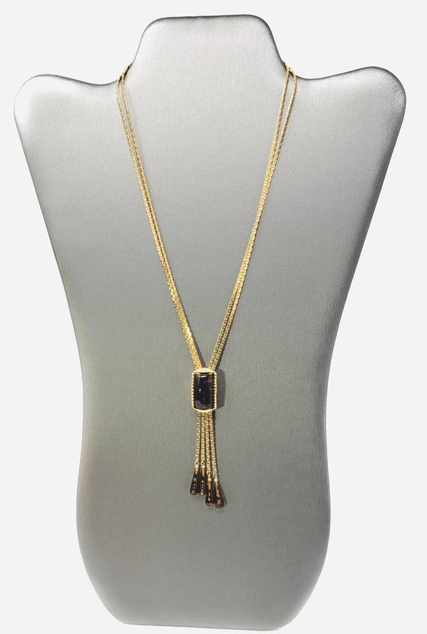 Brown Gold Vintage Drop Necklace: Vintage Brown Gold Stone Drop Necklace. The stones on this necklace appear to be Tigers Eye stones, although have not been tested. Tiger's Eye is known to add positive protection and may bring good lu