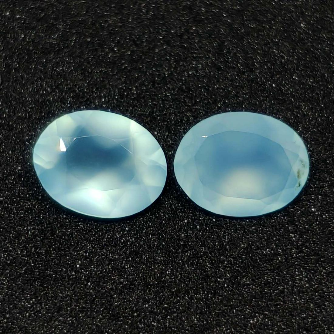 2.80 ct Natural Blue Chalcedony Faceted Pair (1 of 1)