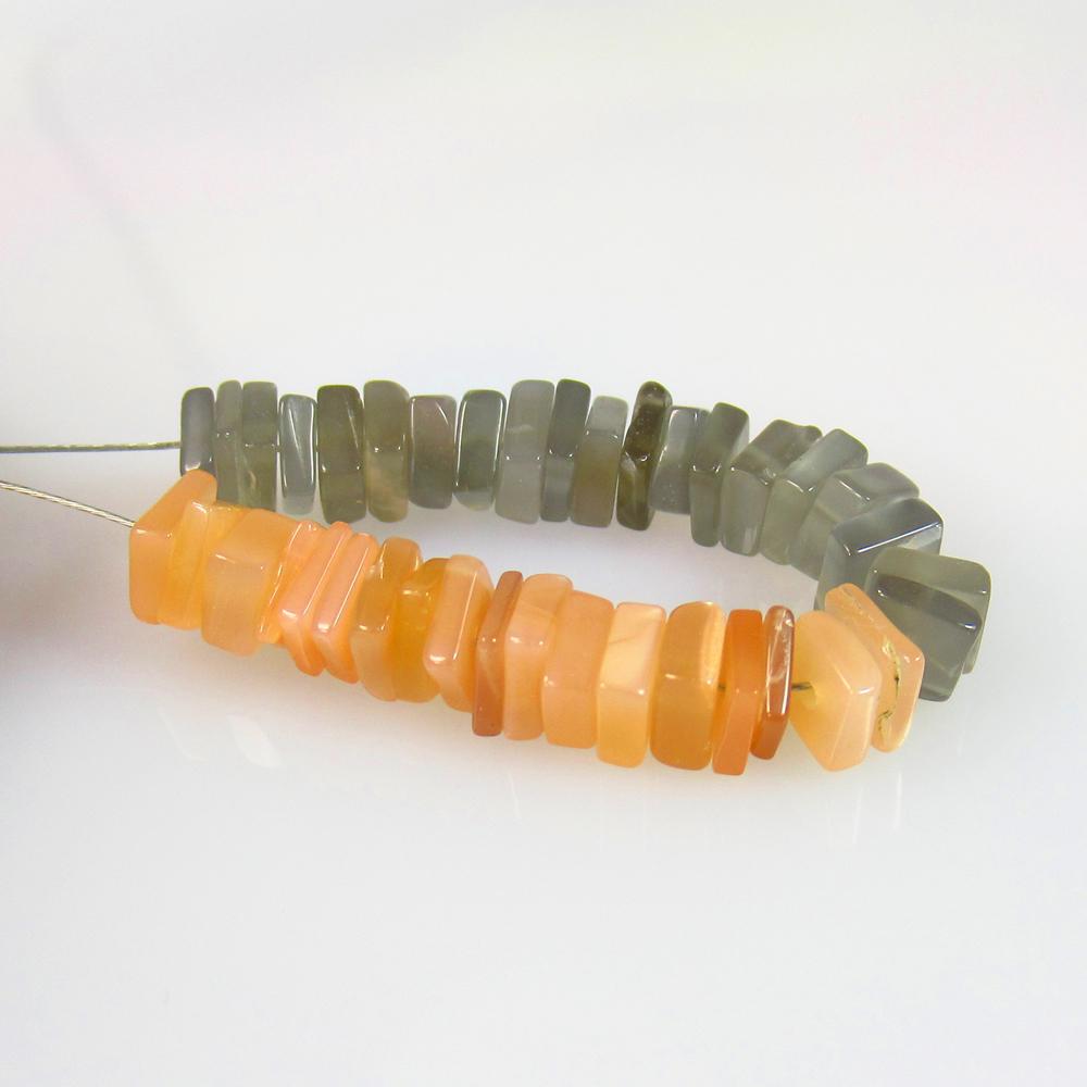 16.25 Ct Natural 42 Drilled Moonstone Square Beads: No Reserve! Title: 16.25 Ct Natural 42 Drilled Moonstone Square Beads Stone Clarity: Semi-Transparent Gemstones: Natural Moonstone Beads Carat Weights: 16.25 Size/Dimensions: 4.4x4.4 to 5.0x4.7 mm / 4