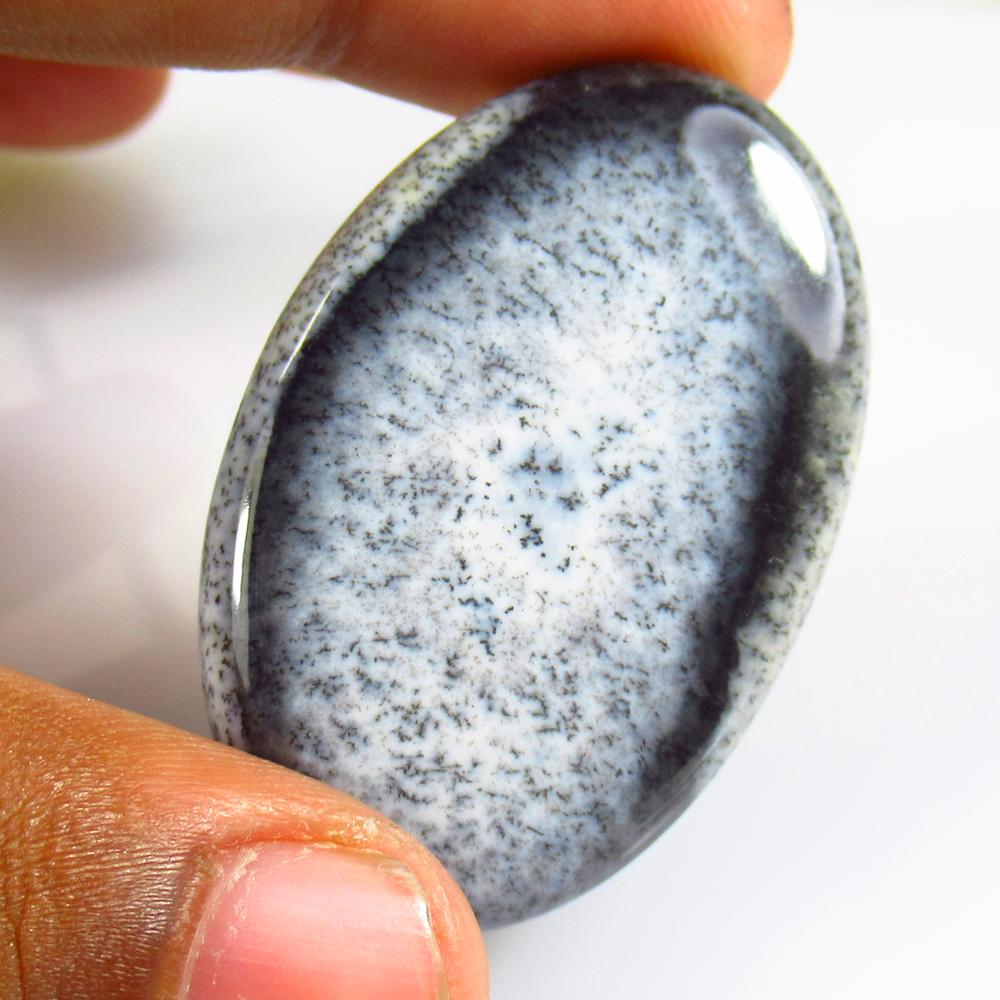 60.75 Ct Natural Dendrite Opal Oval Cabochon (1 of 2)
