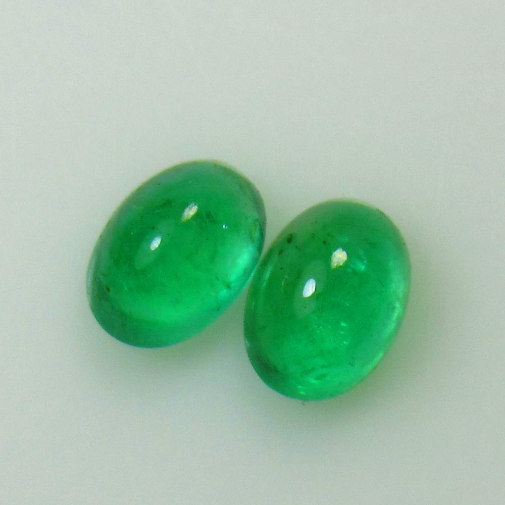 1.00 Ct Natural Zambian Emerald Oval Pair (1 of 2)