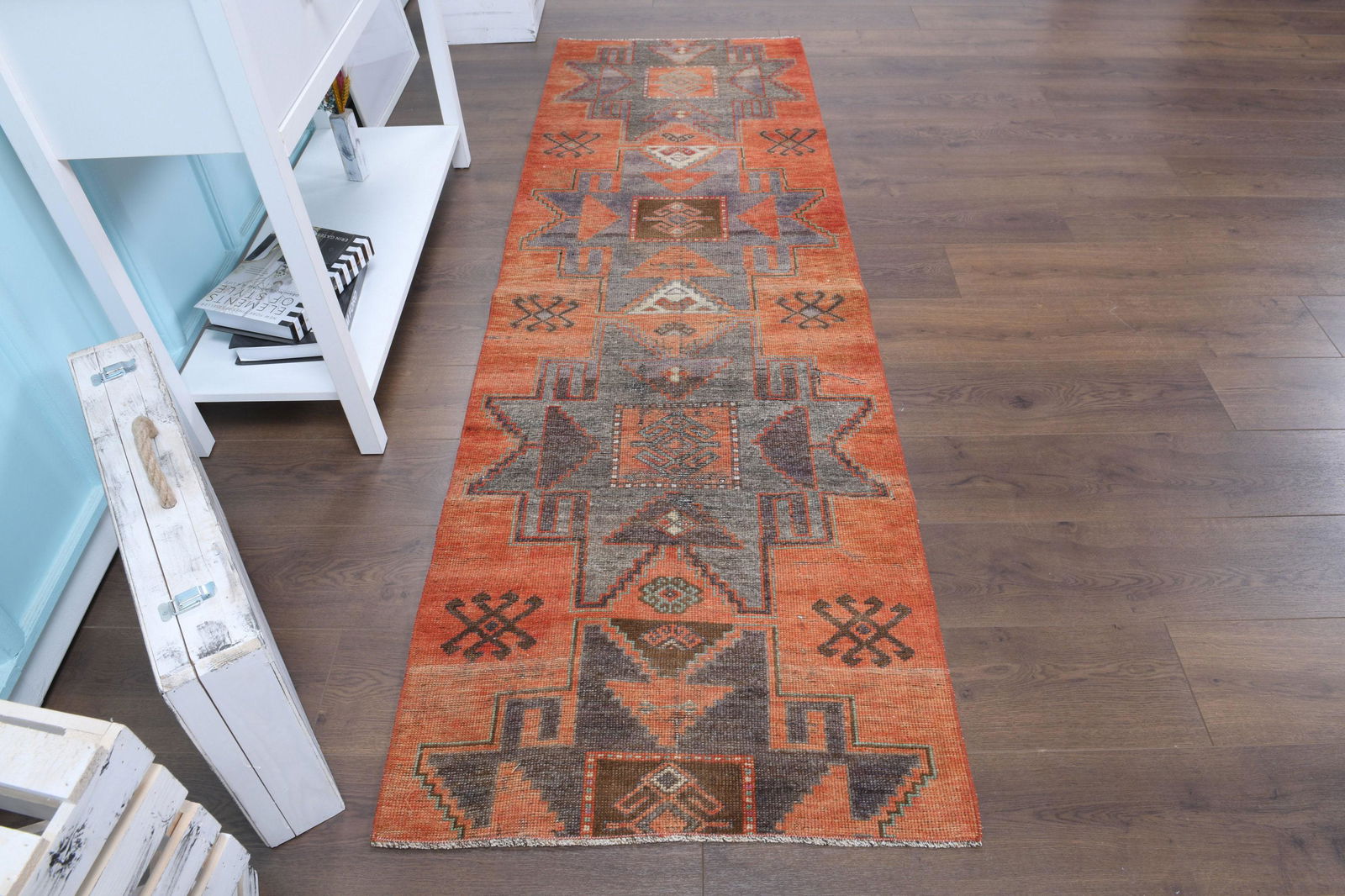 2'5x7'7 ft, MULTICOLOR, TURKISH Runner Rug, Vintage (1 of 7)