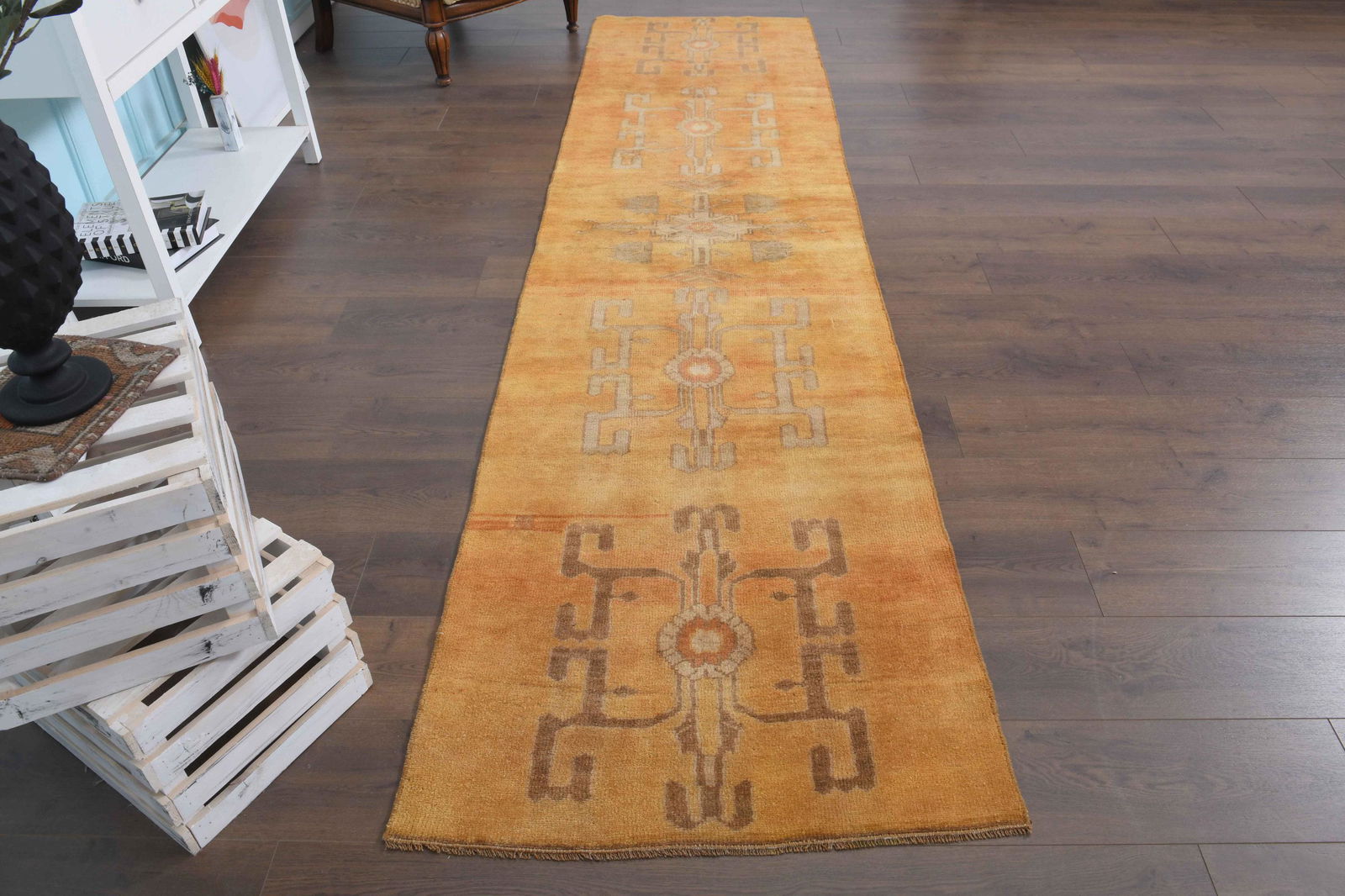 2'8x11'1 ft, TURKISH RUNNER RUG, Orange Rug, Rug Runner (1 of 9)