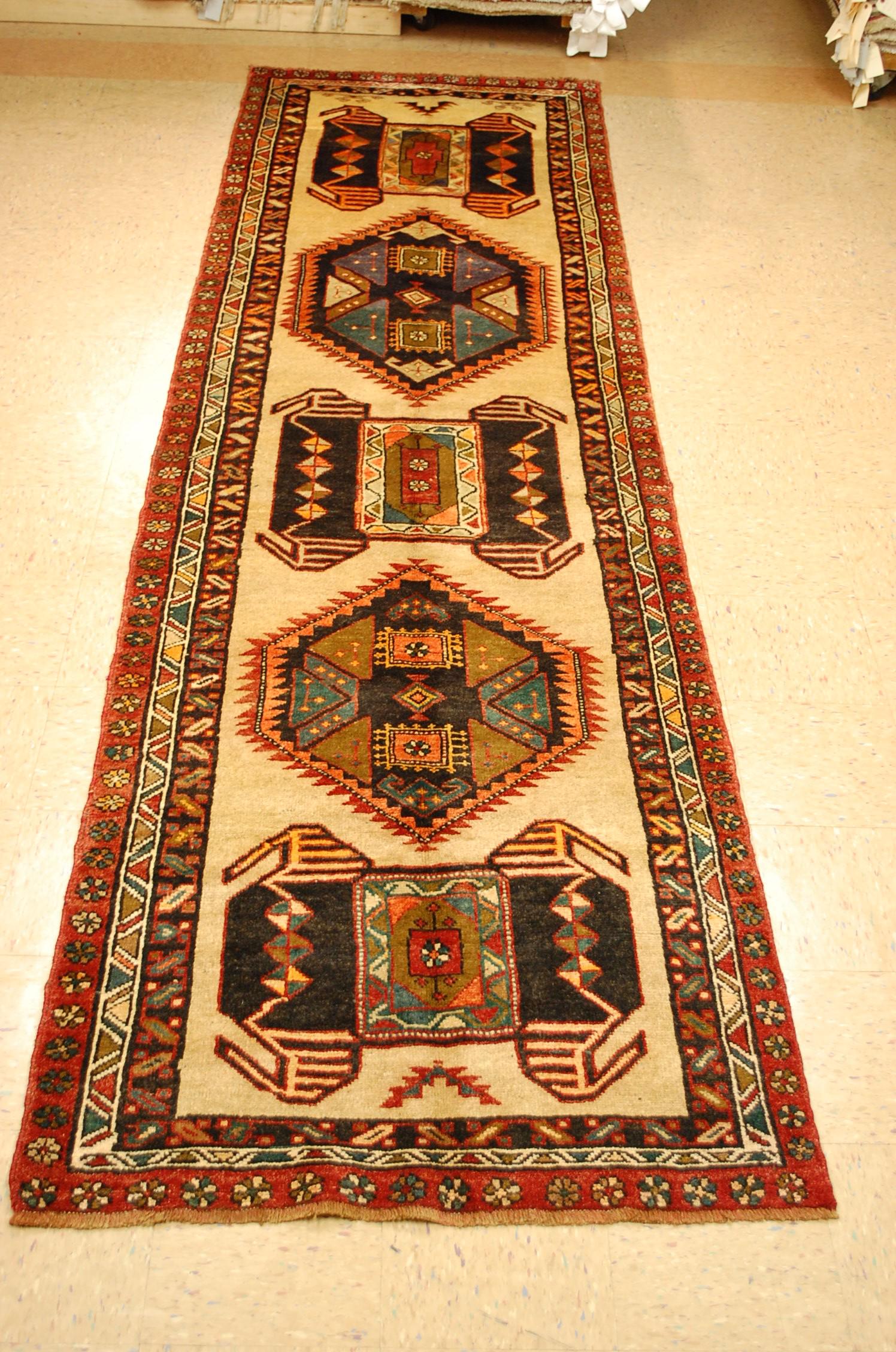 Cir 1920s ANTIQUE LANKORAN KAZAK DESIGN CAUCASIAN RUG (1 of 10)