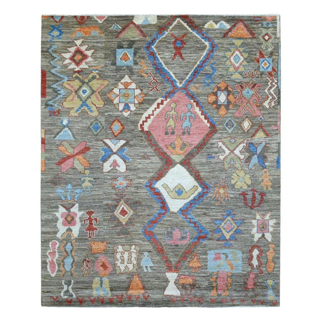 Moroccan Berber Organic Wool Hand Knotted Gray Oriental (1 of 12)