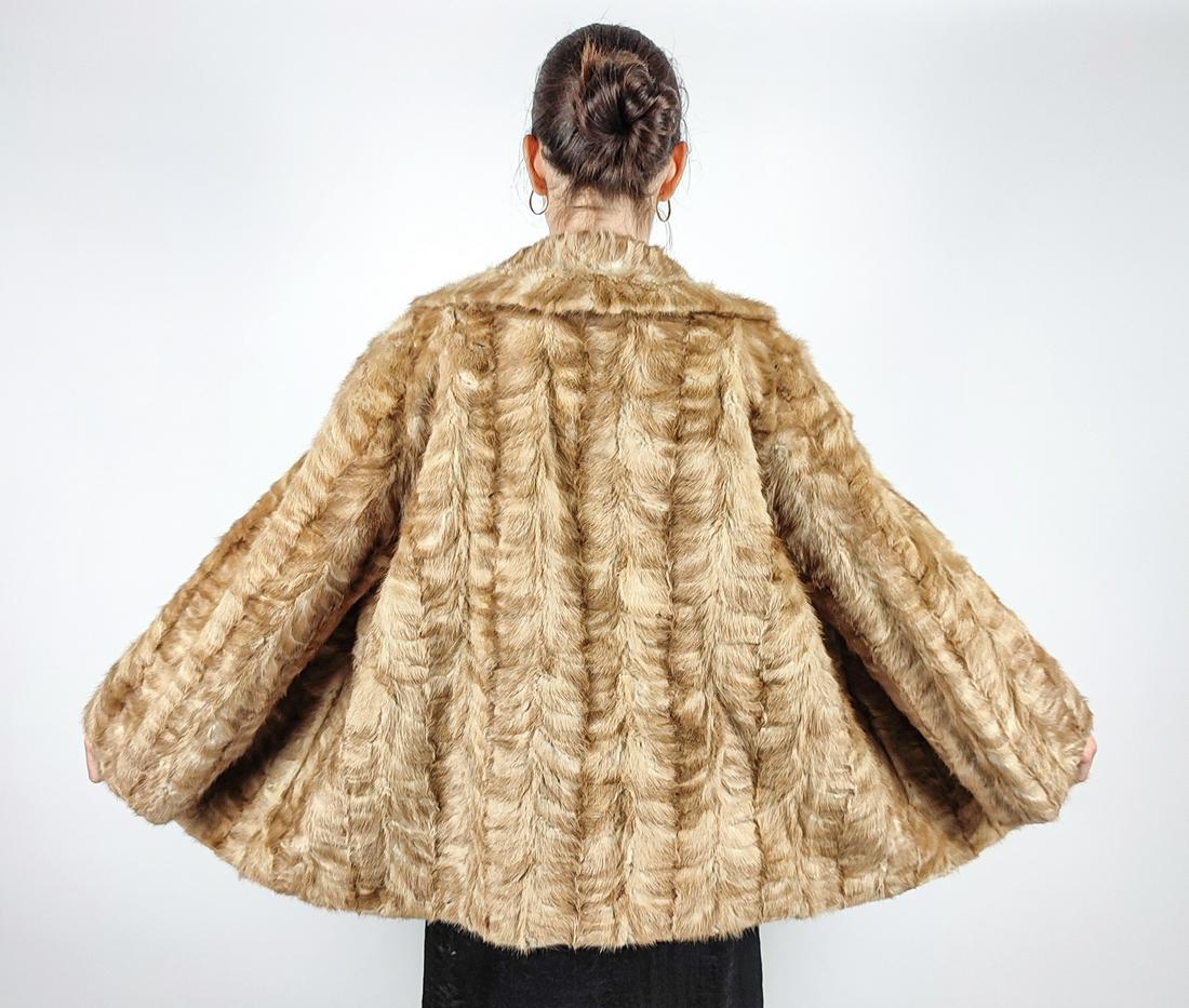BEIGE MINK FUR JACKET - US 16 - EU L (1 of 8)
