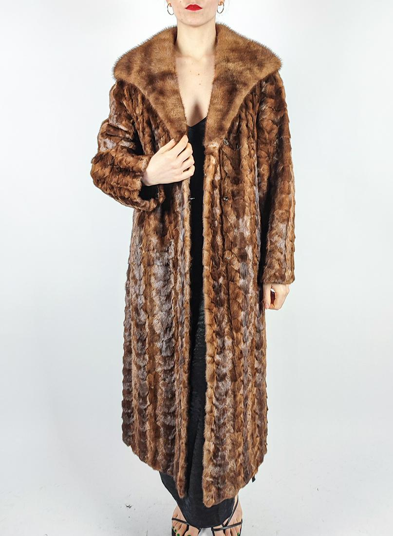 LONG BROWN MINK COAT - US 16 - EU L (1 of 11)