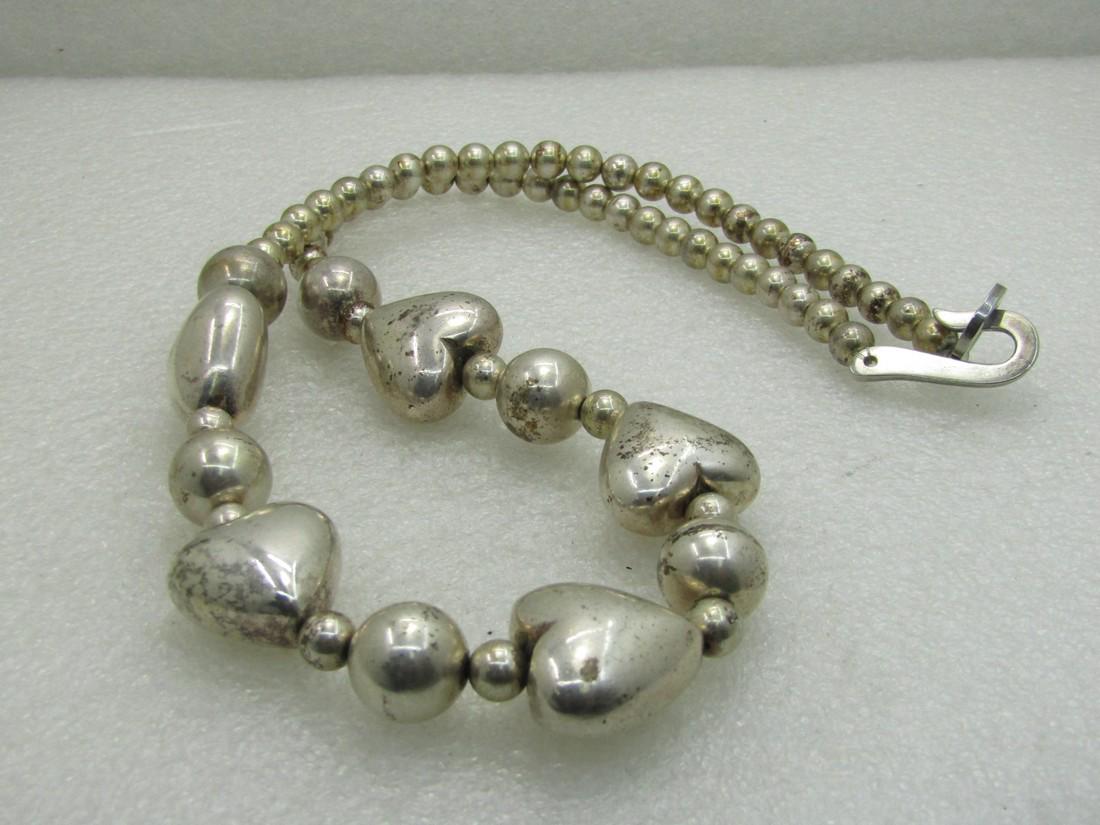 Vintage Puffy Heart Beaded Necklace, 26" (1 of 5)