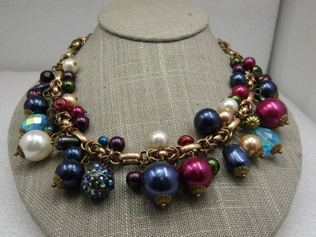 Vintage Gemtone Drop Beaded Necklace, 20" Chico's (1 of 5)