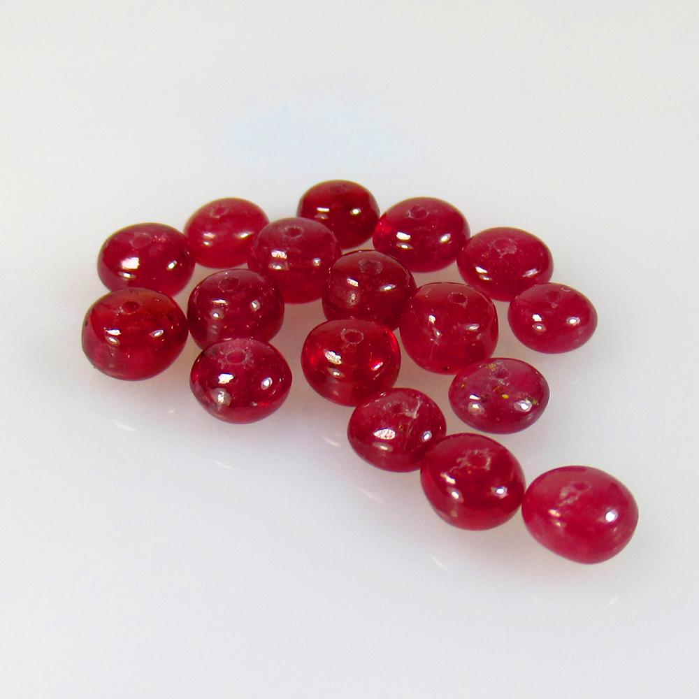 14.74 Ct Natural 17 Mozambique Red Ruby Round Beads (1 of 2)