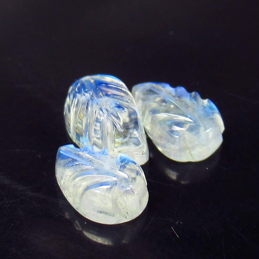 3.53 Ct Natural 3 Blue Moonstone Carving Set (1 of 2)