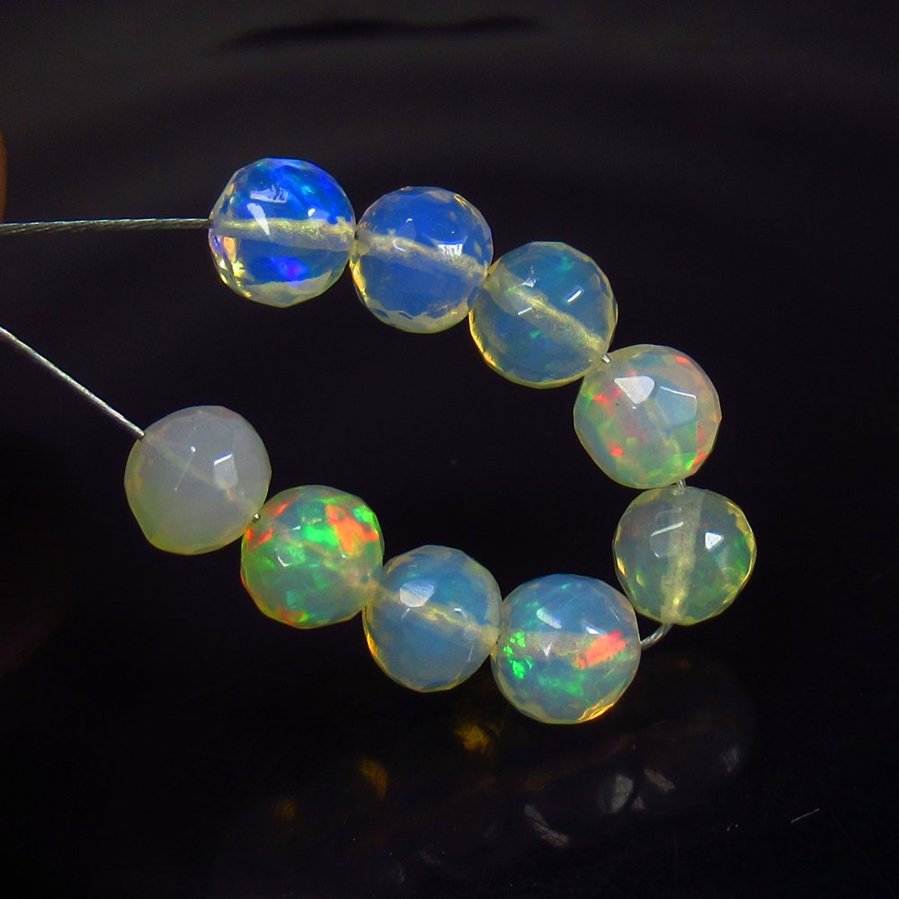 4.12 Ct Natural 9 Multi-Color Fire Opal Ball Beads (1 of 2)