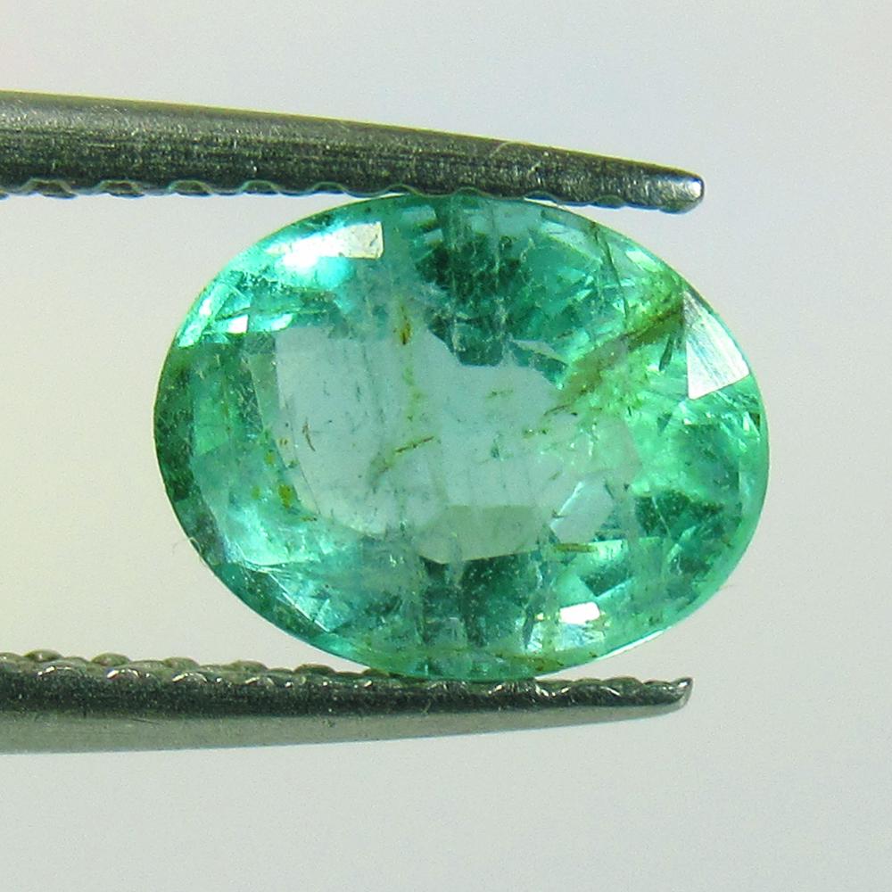 1.16 Ct Natural Zambian Emerald Oval Cut (1 of 2)