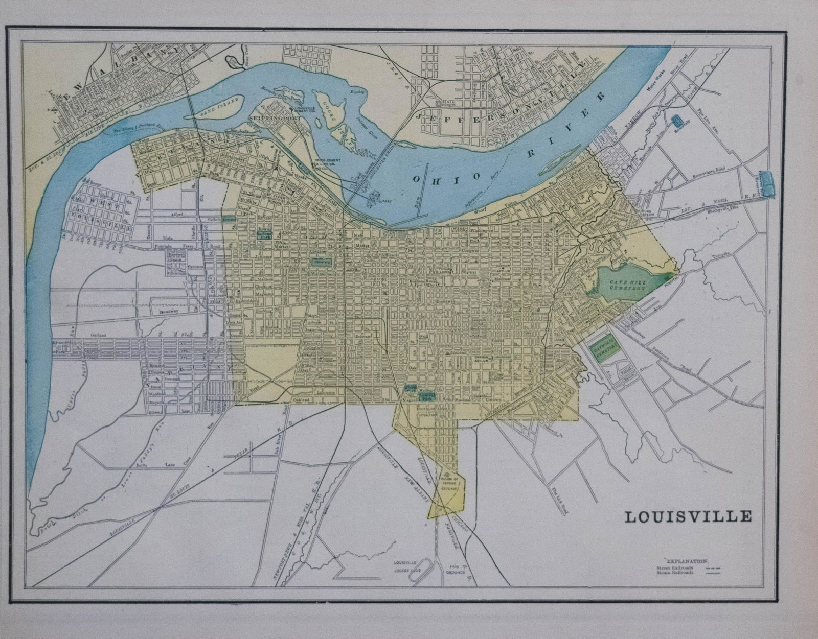 1890 Cram Map of Louisville verso Indianapolis -- (1 of 2)