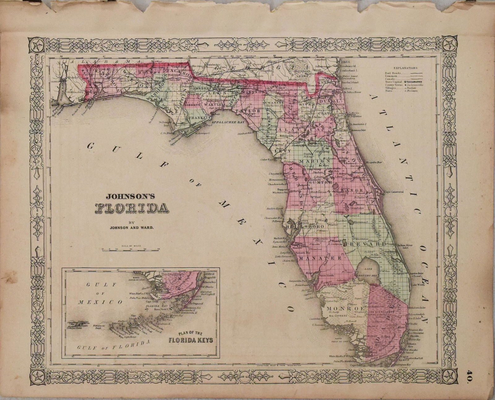 1864 Johnson Map of Florida -- Johnson's Florida (1 of 1)