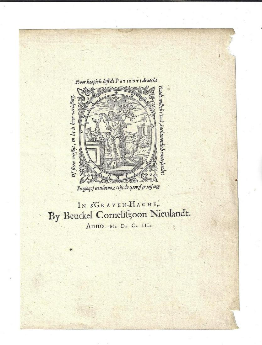 1603 Engraved Illustrated Printers Mark (1 of 1)