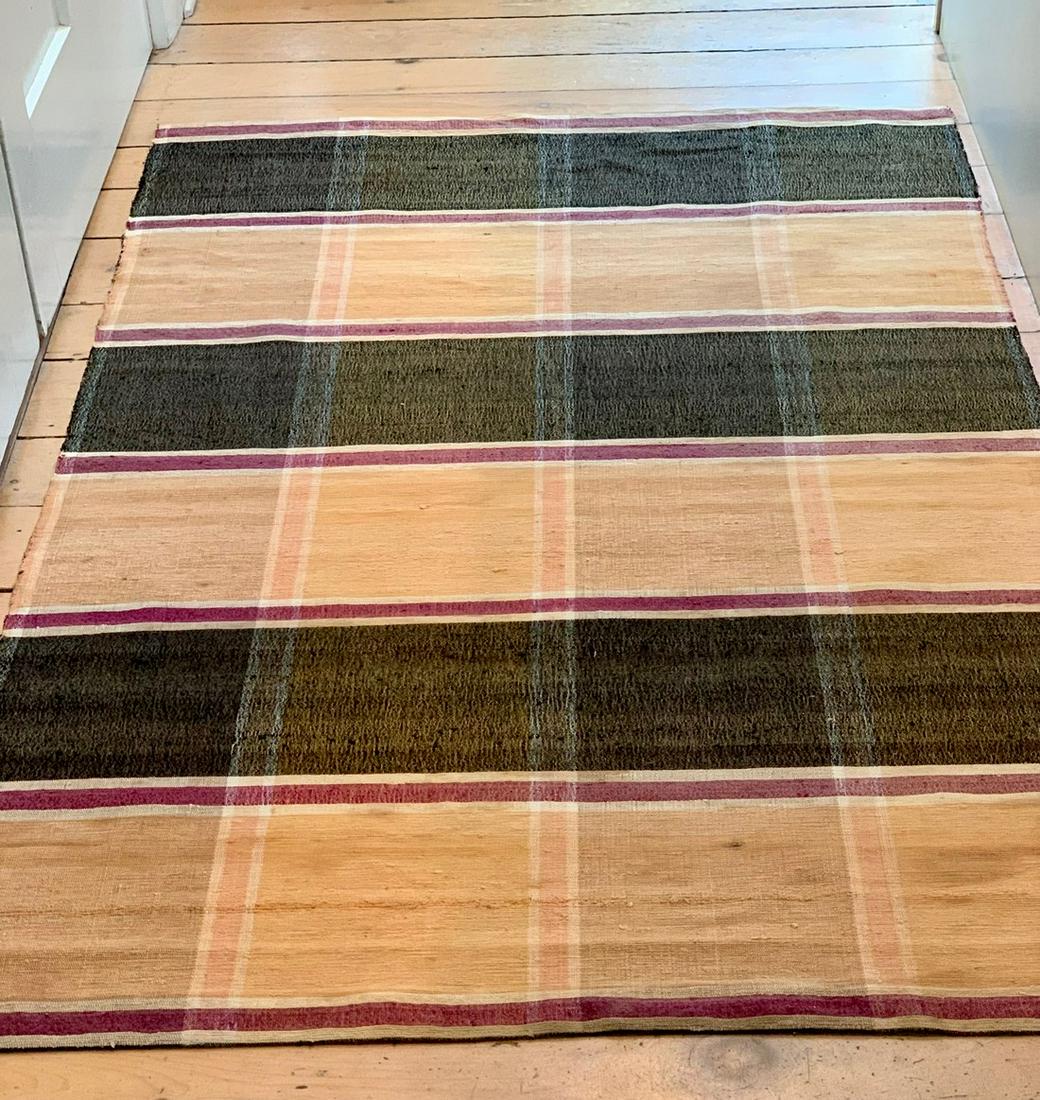 c. 1920 richly colored Rag carpet (1 of 3)