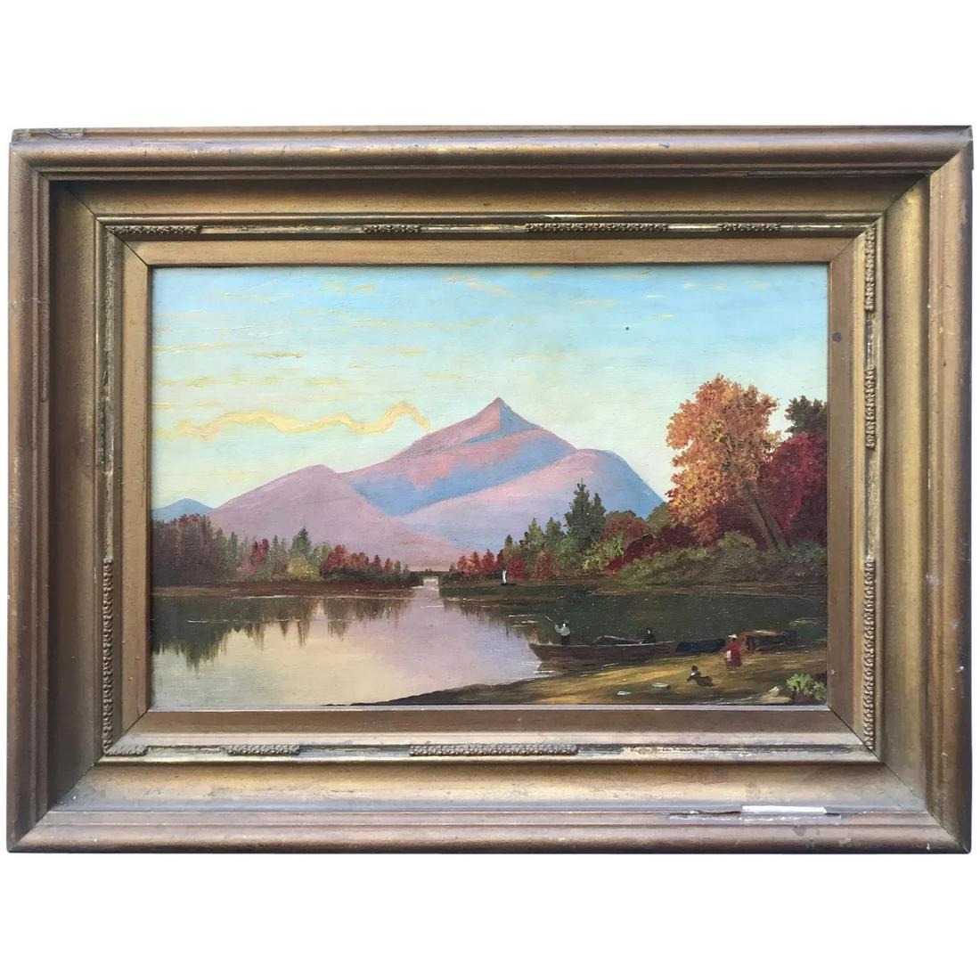 Primitive Mountain/Lake Landscape, Late 19th C (1 of 5)