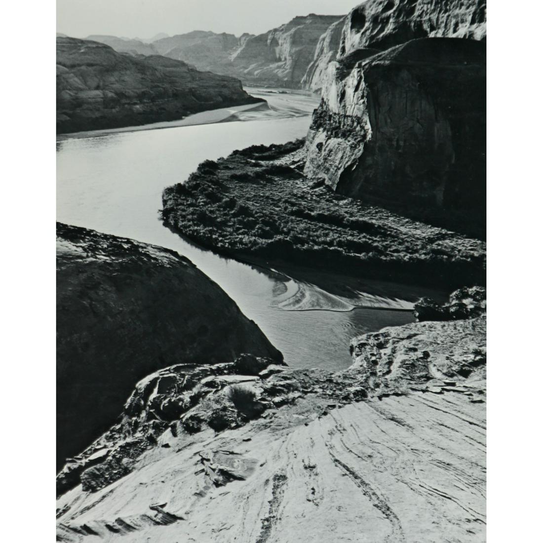 PHILIP HYDE - Bend in Colorado River above Klondike: Artist: PHILIPE HYDE Print Title: Bend in Colorado River above Klondike Bar, Glen Canyon, 1962 Medium: Photoengraving Printing Date: 1979 Printed in the USA Image Size approx.: 12 x 9 inches Philip Hy