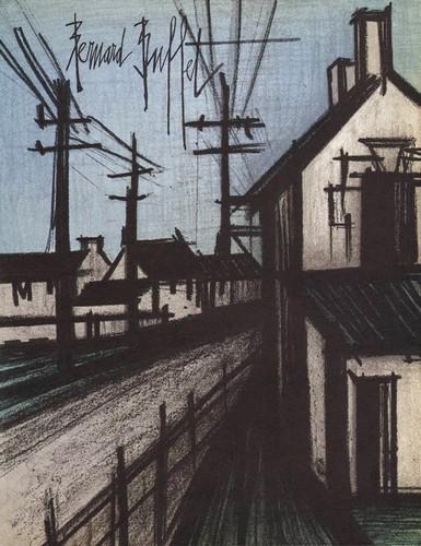 Bernard Buffet The village road Original Lithograph (1 of 5)