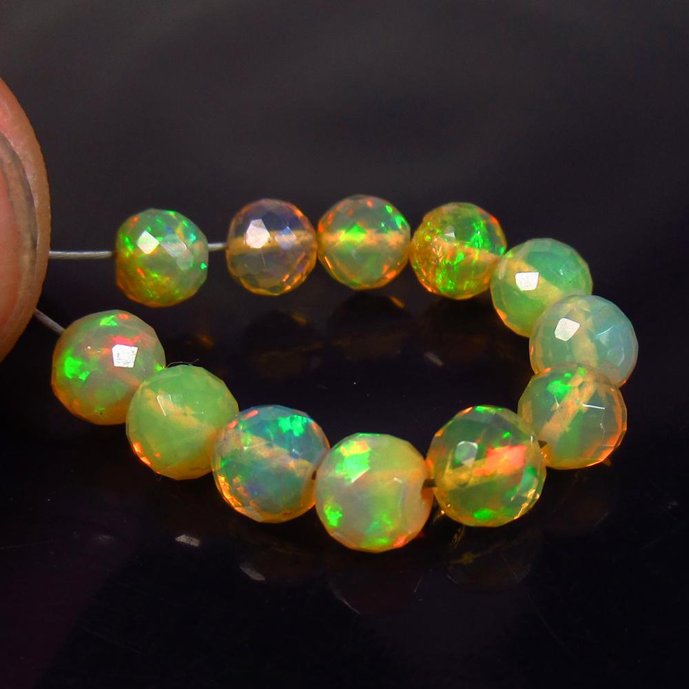 5.57 Ct Natural 12 Multi-Color Fire Opal Ball Beads (1 of 2)