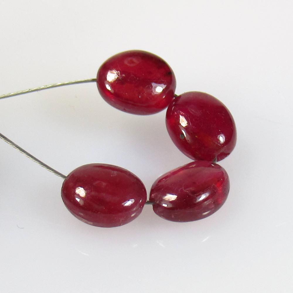 5.52 Ct Natural 4 Mozambique Red Ruby Dumble Beads (1 of 2)