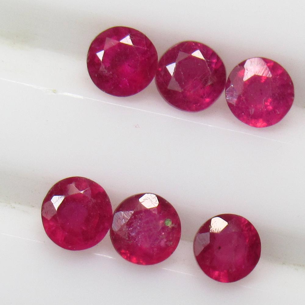 1.74 Ct Natural 6 Mozambique Red Ruby Jewellery Set (1 of 2)