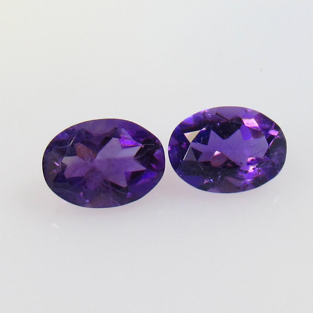 1.41 Ct Natural Purple Amethyst Oval Cut: No Reserve! Title: 1.41 Ct Natural Purple Amethyst Oval Cut Stone Clarity: Semi-Transparent Gemstone: Natural Amethyst Carat Weights: 1.41 Size/Dimensions: 6.90 x 5.00 x 3.70 mm / 2 Pc's Additional In