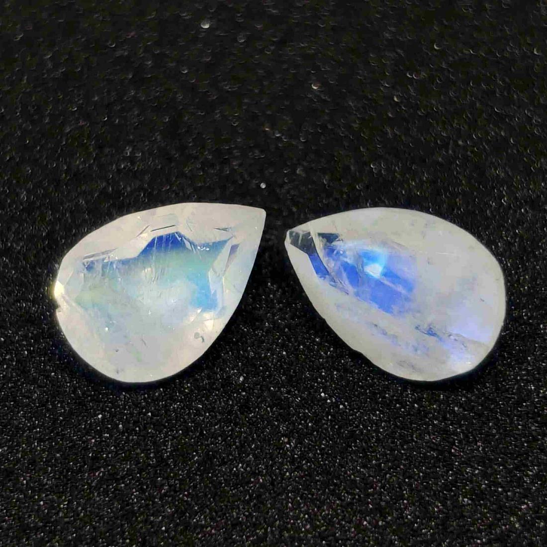2.70 ct Natural White Rainbow Moonstone Pair: No Reserve! Shipping: Domestic: Flat-rate of $7.00 to anywhere within the contiguous U.S. International: Foreign shipping rates are determined by destination. International shipping may be subject to