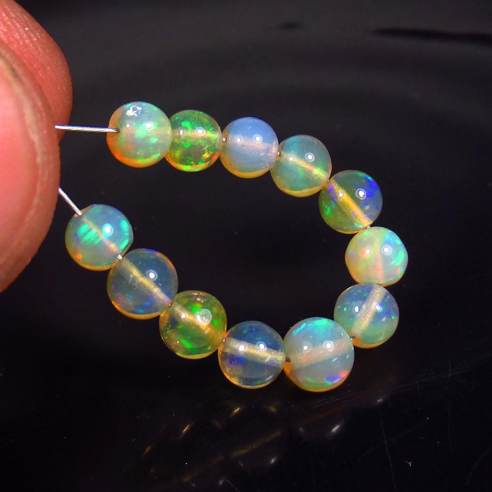 4.30 Ctw Natural 12 Multi-Color Fire Opal Ball Beads (1 of 2)