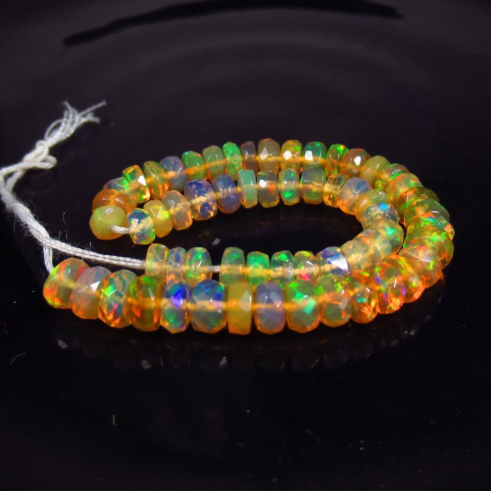 13.05 Ctw Natural 60 Drilled Faceted Fire Opal Beads (1 of 2)