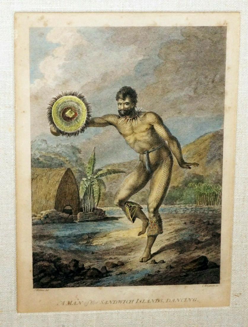 18C French Koa Print Man Sandwich Islands Dancing(CsB) (1 of 12)