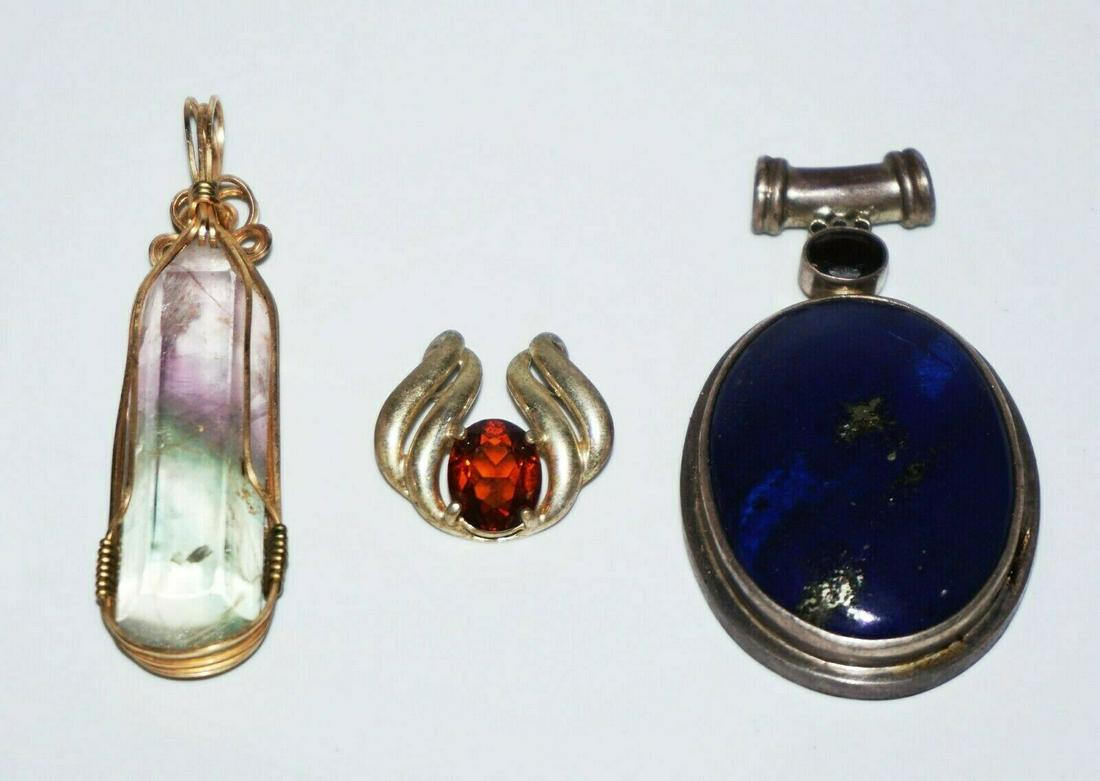 3x Silver Mixed Pendants Watermelon Quartz (NoN) P21 (1 of 12)