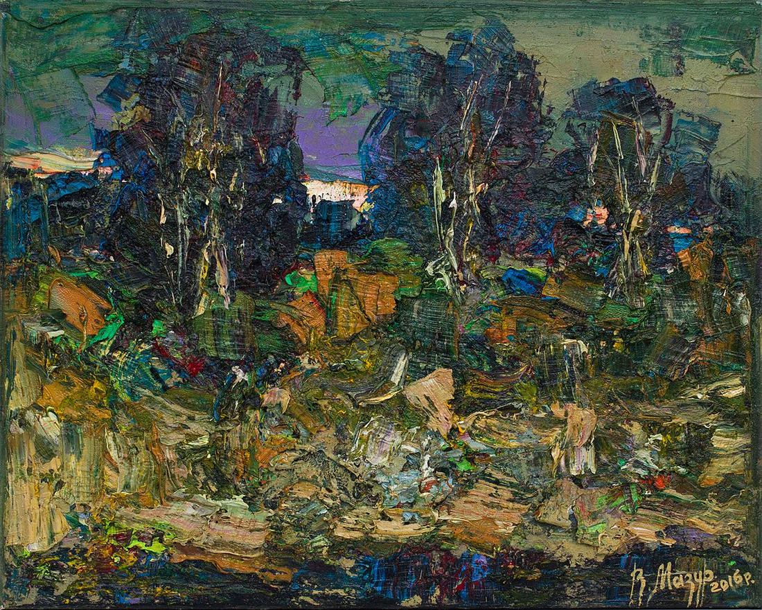 Abstract oil painting Evening twilight Mazur Vladimir (1 of 5)