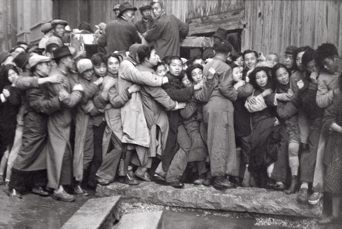 HENRI CARTIER-BRESSON - Sale of Gold, China, 1949: Title: Sale of Gold in the Last Days of the Kuomintang, Shanghai, China, 1949 Medium: Photo Litho, 1979, USA Dimensions: 10.25x6.9" Description: Heat Wax Mounted on 11x14" Conservation Board Artist Bi