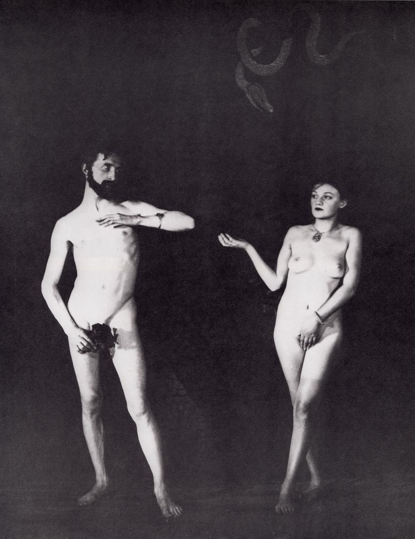 MAN RAY - Cine-Sketch: Adam, Eve, 1924: Title: Cine-Sketch: Adam, Eve: Marcel Duchamp, Brogna Perimutter-Clair, 1924 Medium: Duotone Photo Litho, 1982, France Dimensions: 7.35x9.5" Description: Heat Wax Mounted on 11x14" Conservation Board