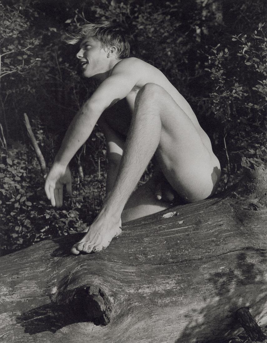 BRUCE WEBER - Tom, Adirondack Park, 1988: Title: Tom, Adirondack Park, 1988 Medium: Sheet Fed Gravure, 1990, USA Dimensions: 7.3x9.4" Description: Heat Wax Mounted on 11x14" Conservation Board Artist Bio: Bruce Weber is an American fashion ph