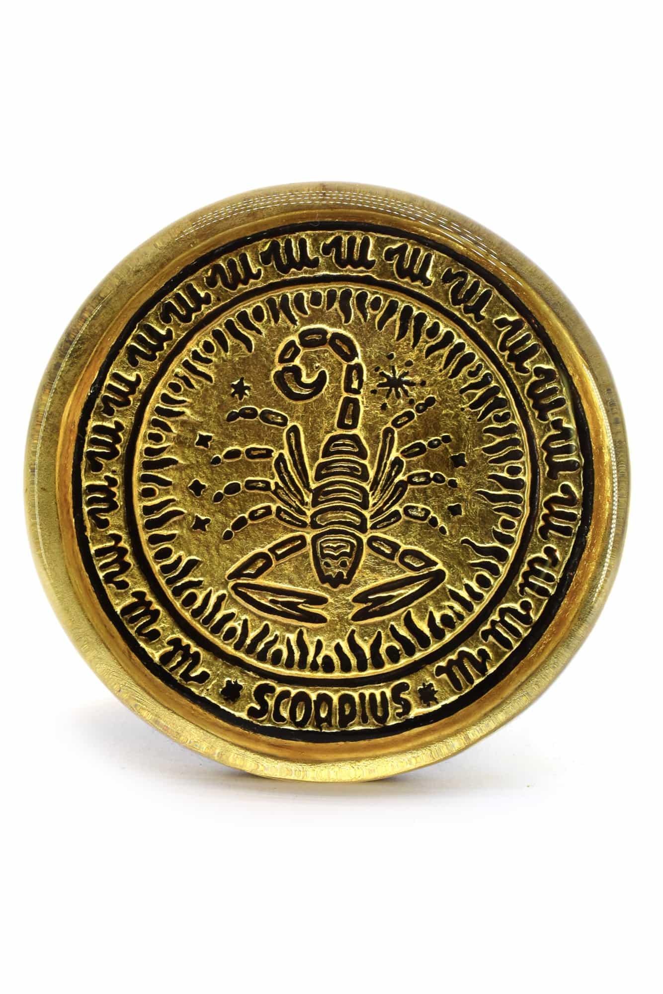 Murano glass Zodiac paperweight with gold leaf (1 of 3)