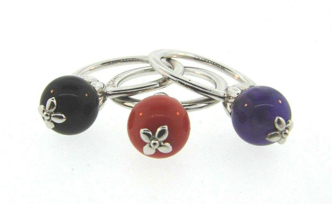 TIMELESS Nardi 18k White Gold, Coral, Onyx & Amethyst (1 of 12)