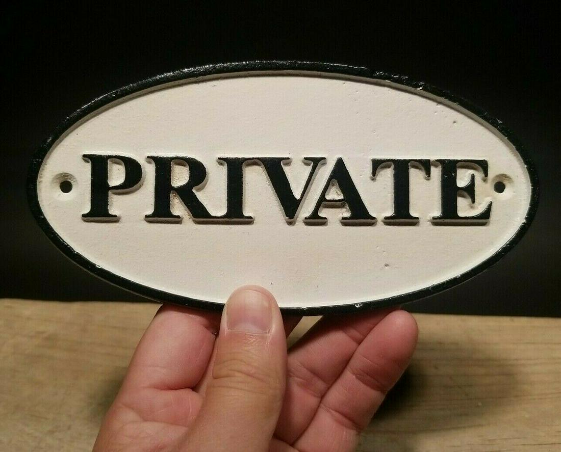 Cast Iron Oval Retro Private Door Sign (1 of 12)