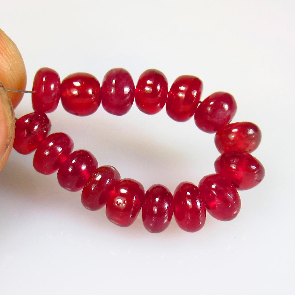 22.80 Ct Natural Drilled 16 Red Ruby Beads (1 of 2)