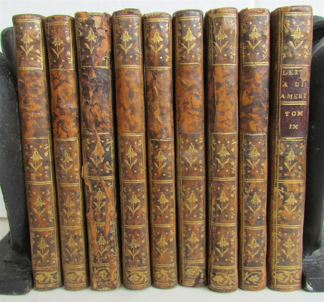 1751 9 VOLUMES LETTERS to AMERICAN history of Monsieur (1 of 12)