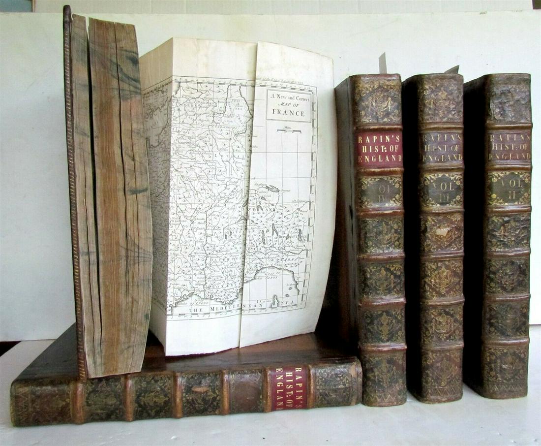 1732-47 5 VOLUMES HISTORY of ENGLAND by RAPIN de (1 of 12)