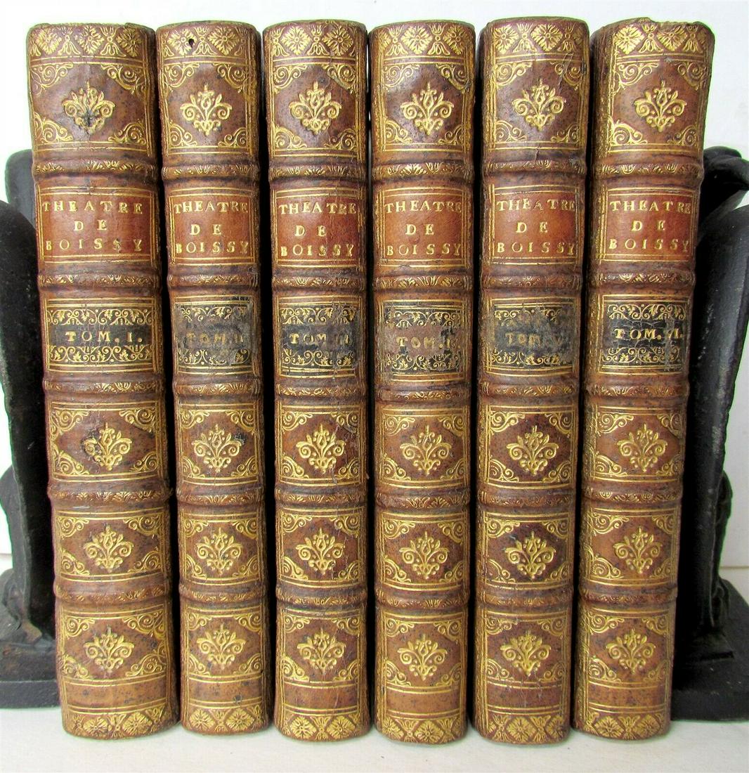1738 6 VOLUMES THEATRE FRENCH & ITALIAN antique LEATHER: Paris, 1738 Size 4 3/4 by 7 1/3" Text in French Very good condition, minor wear of leather bindings Reserve: $280.00 Shipping: Domestic: Flat-rate of $25.00 to anywhere within the contiguous U.S. Int