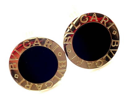 Bvlgari Bulgari 18k Yellow Gold Black Onyx Cufflinks: Bvlgari Bulgari 18k Yellow Gold Black Onyx Cufflinks Bvlgari Bulgari 18k Yellow Gold Black Onyx Cufflinks Product Description About This Piece: Metal: 18k Yellow Gold Measurements: 17mm x 18mm x