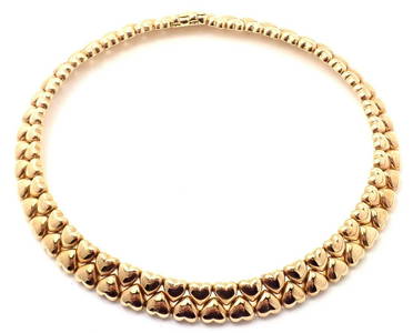 Cartier 18k Yellow Gold Heart Necklace Circa 1994