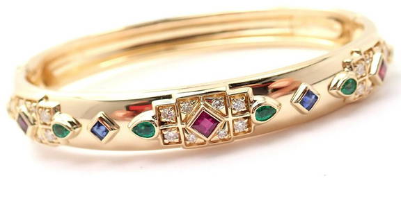 Cartier Byzantine 18k Gold Diamond Ruby Sapphire &