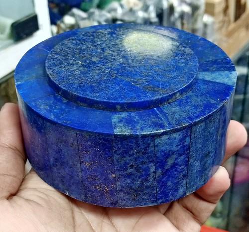 340 Gram Hand Crafted Lapis Lazuli Jewelery Box Round (1 of 4)