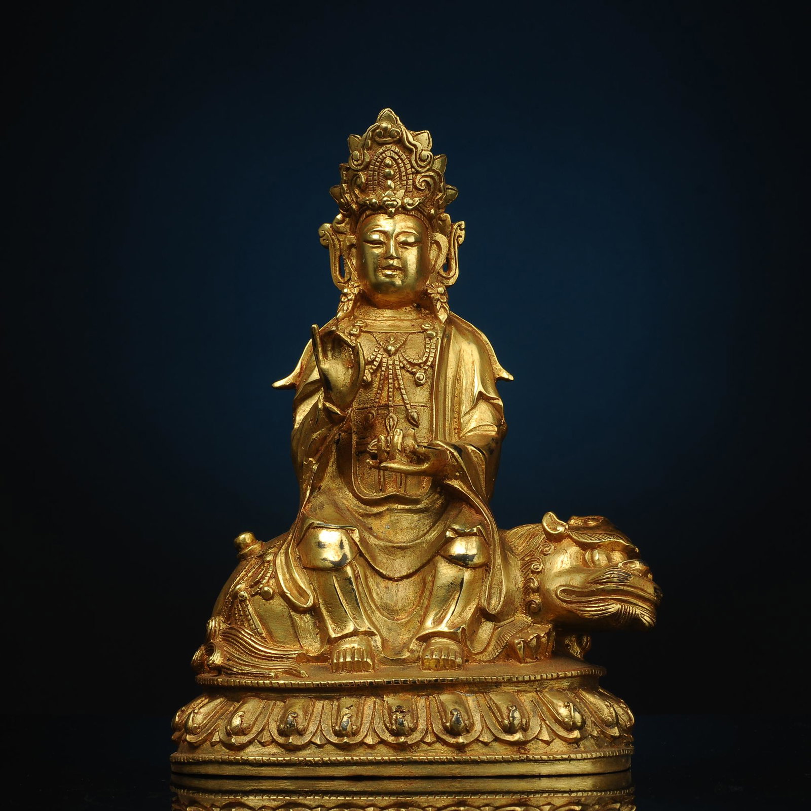 Tibetan Bronze Buddha Statue - Manjushri (1 of 9)